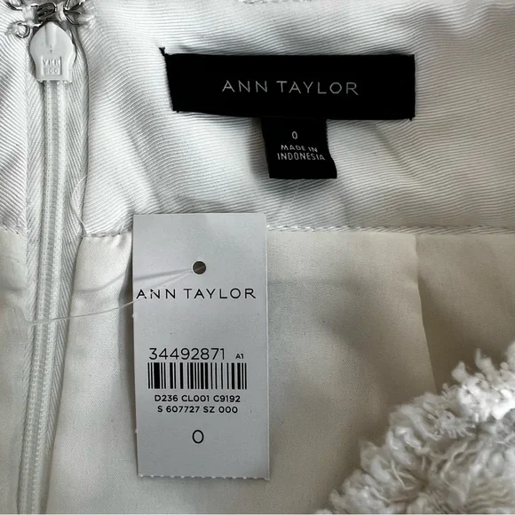 NEW NWT Ann Taylor Fringe Boucle Tweed Lined Short Mini Skirt Size 0 - Picture 12 of 15